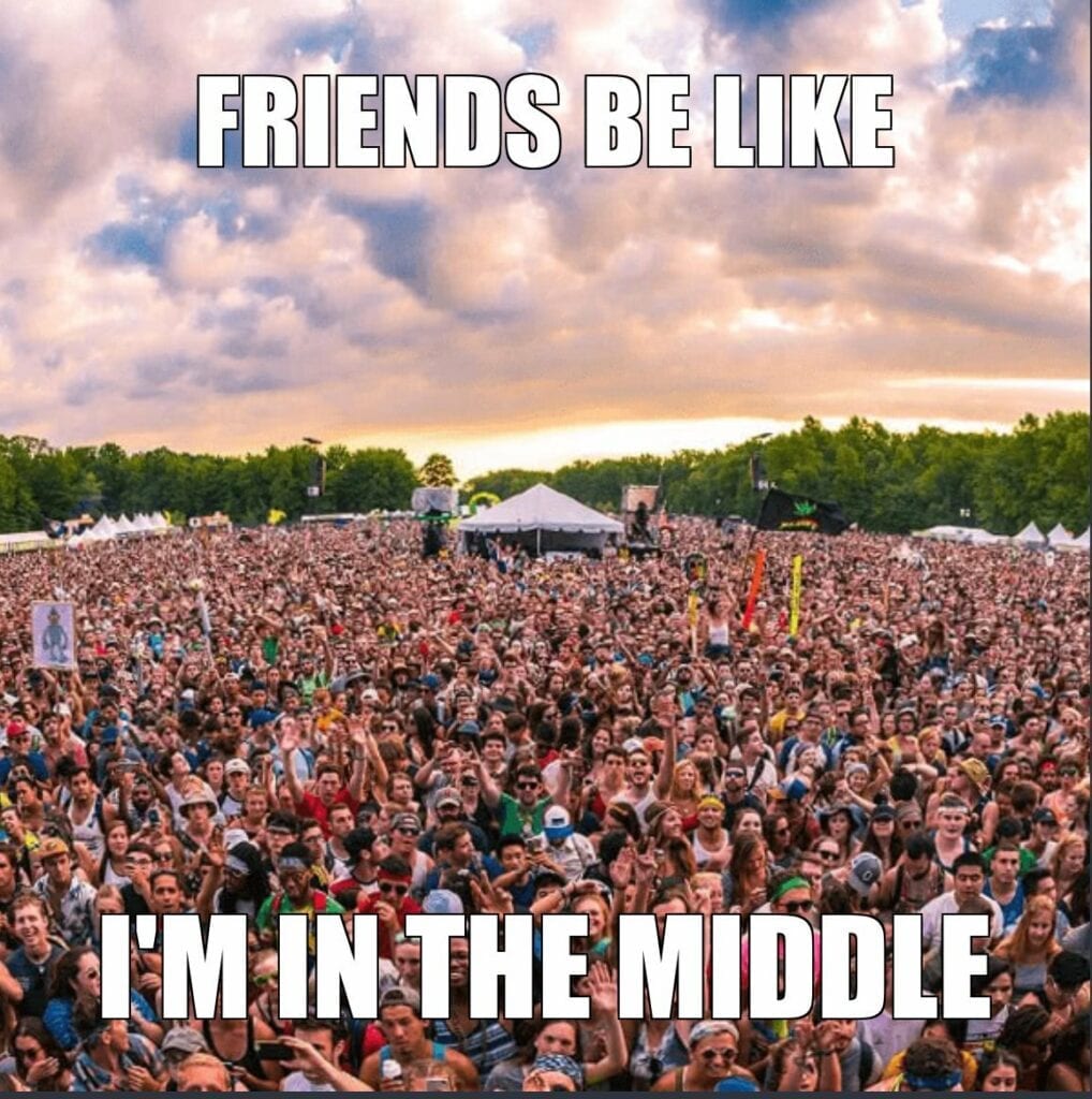 Finding your friends at the festival....