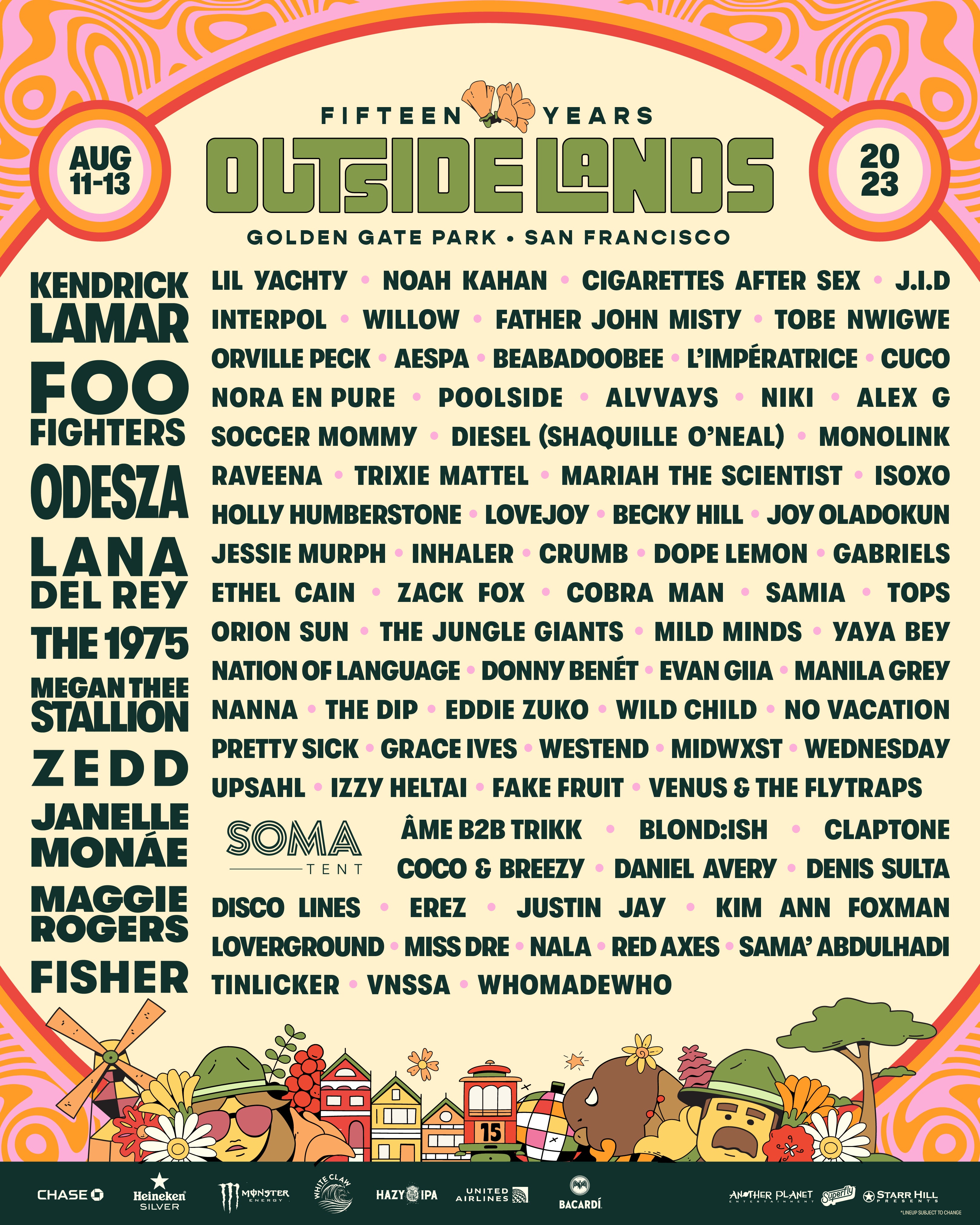 Outside Lands 2023 Lineup Announced: Foo Fighters, Kendrick Lamar, Lana Del Rey, and More | Pitchfork